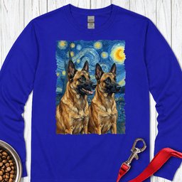 Belgian Malinois Van Gogh Long Sleeve Shirt Gift For Dog Lover