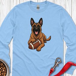 Belgian Malinois Football Long Sleeve Shirt Gift For Dog Lover