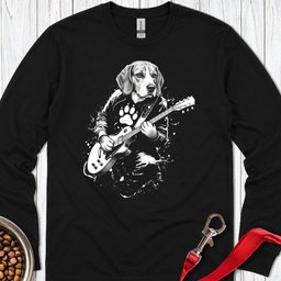 Beagle Guitar Long Sleeve Shirt Gift For Dog Lover
