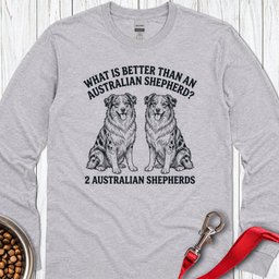 2 Australian Shepherds Long Sleeve Shirt Gift For Dog Lover