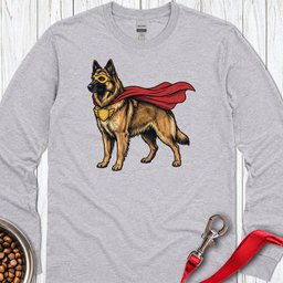 Belgian Tervuren Superhero Long Sleeve Shirt Gift For Dog Lover