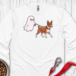 Basenji Ghost Walk Long Sleeve Shirt Gift For Dog Lover