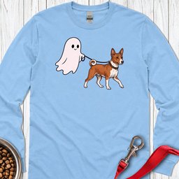 Basenji Ghost Walk Long Sleeve Shirt Gift For Dog Lover