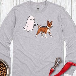 Basenji Ghost Walk Long Sleeve Shirt Gift For Dog Lover