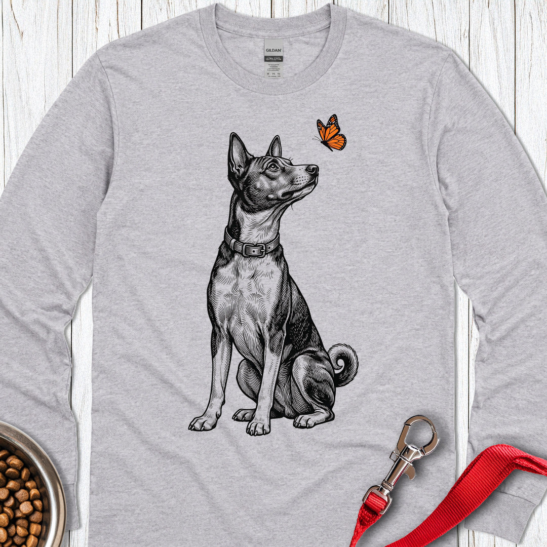Basenji Butterfly Long Sleeve Shirt Gift For Dog Lover