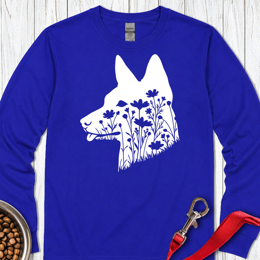 Basenji Flowers Long Sleeve Shirt Gift For Dog Lover
