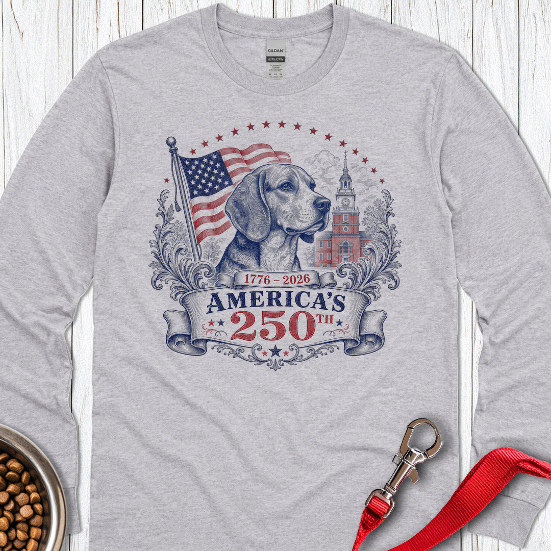 250 Years USA Beagle Long Sleeve Shirt Gift For Dog Lover