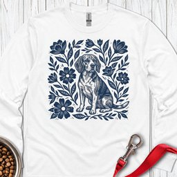 Beagle Linocut Long Sleeve Shirt Gift For Dog Lover
