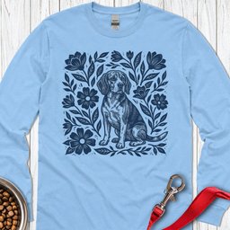Beagle Linocut Long Sleeve Shirt Gift For Dog Lover