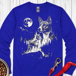 Basenji Moonlight Long Sleeve Shirt Gift For Dog Lover