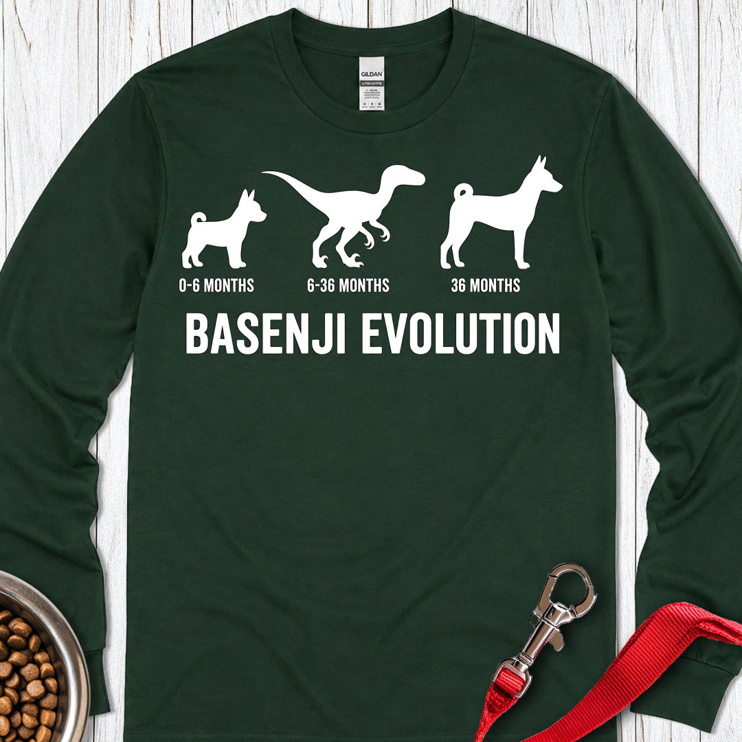 Basenji Evolution Long Sleeve Shirt Gift For Dog Lover