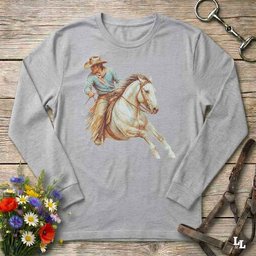 Pastel Horse Rider Long Sleeve Tee Gift For Horse Lover