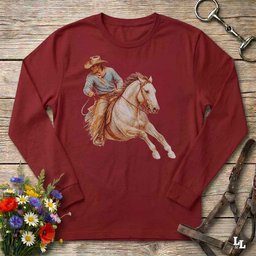 Pastel Horse Rider Long Sleeve Tee Gift For Horse Lover