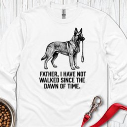 Belgian Malinois Father Walking Long Sleeve Shirt Gift For Dad