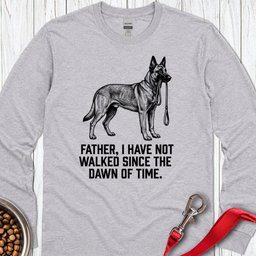Belgian Malinois Father Walking Long Sleeve Shirt Gift For Dad