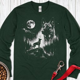 Belgian Malinois Moon Long Sleeve Shirt Gift For Dog Lover