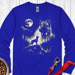 Belgian Malinois Moon Long Sleeve Shirt Gift For Dog Lover