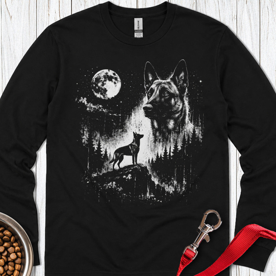 Belgian Malinois Moon Long Sleeve Shirt Gift For Dog Lover