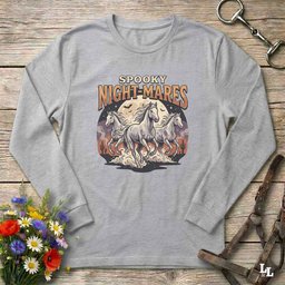 Spooky Night Mares Long Sleeve Tee Gift For Horse Lover
