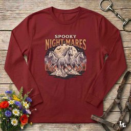 Spooky Night Mares Long Sleeve Tee Gift For Horse Lover