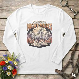 Spooky Night Mares Long Sleeve Tee Gift For Horse Lover