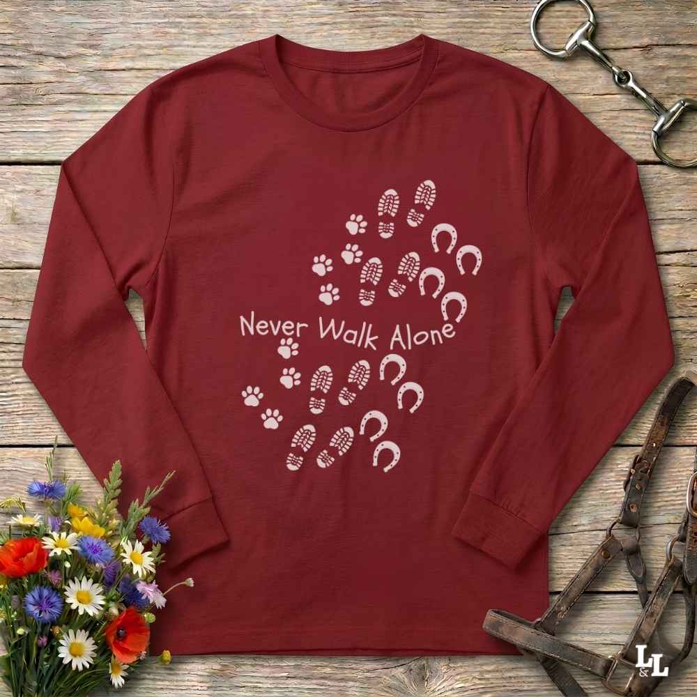 Never Walk Alone Long Sleeve Tee Gift For Horse Lover