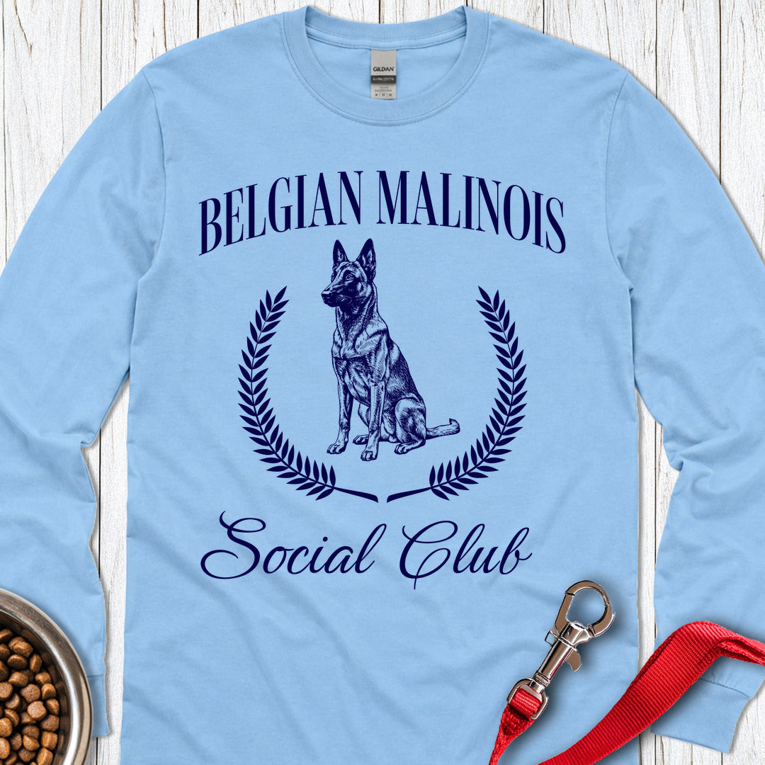 Belgian Malinois Social Club Long Sleeve Shirt Gift For Dog Lover