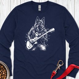 Belgian Tervuren Guitar Long Sleeve Shirt Gift For Dog Lover