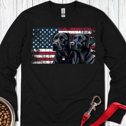 2 Black Labs USA Long Sleeve Shirt Gift For Dog Lover