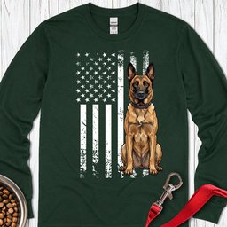 Belgian Malinois USA Long Sleeve Shirt Gift For Dog Lover