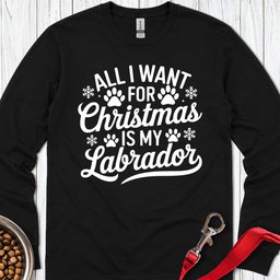 All I Want For Christmas Is My Lab Long Sleeve Shirt Gift For Dog Lover