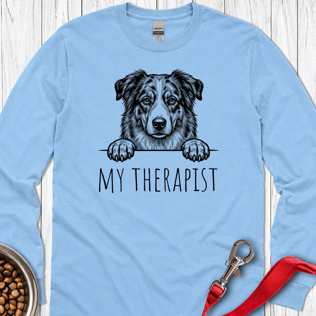 Australian Shepherd Therapist Long Sleeve Shirt Gift For Dog Lover