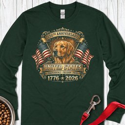 250 Years USA Golden Retriever Long Sleeve Shirt Gift For Dog Lover