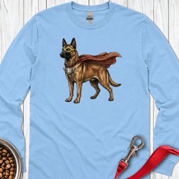 Belgian Malinois Superhero Long Sleeve Shirt Gift For Dog Lover
