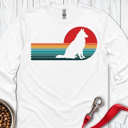 Belgian Tervuren Retro Sunset Long Sleeve Shirt Gift For Dog Lover