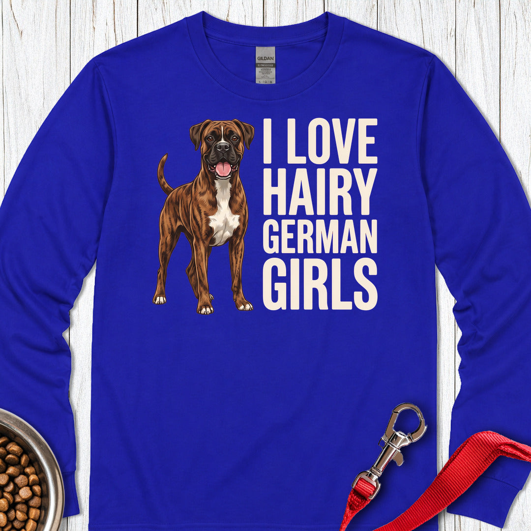 Brindle Boxer Hairy German Girls Long Sleeve Shirt Gift For Dog Lover