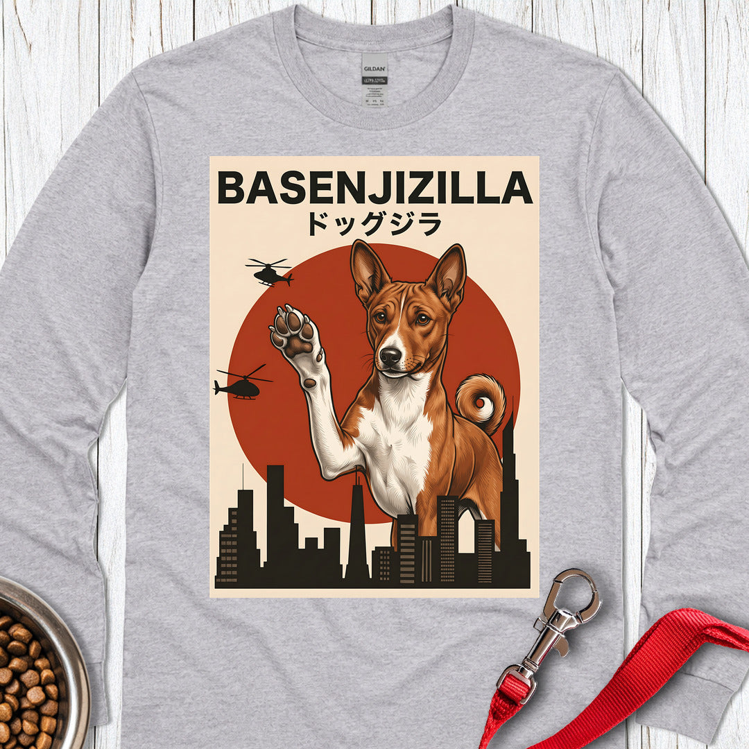 Basenji Basenjizilla Long Sleeve Shirt Gift For Dog Lover