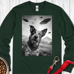 Blue Heeler Ufo Long Sleeve Shirt Gift For Dog Lover