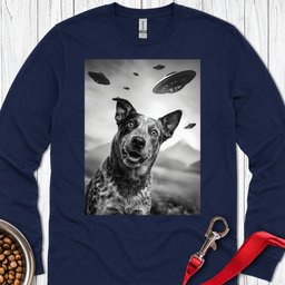 Blue Heeler Ufo Long Sleeve Shirt Gift For Dog Lover
