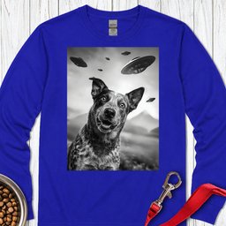 Blue Heeler Ufo Long Sleeve Shirt Gift For Dog Lover