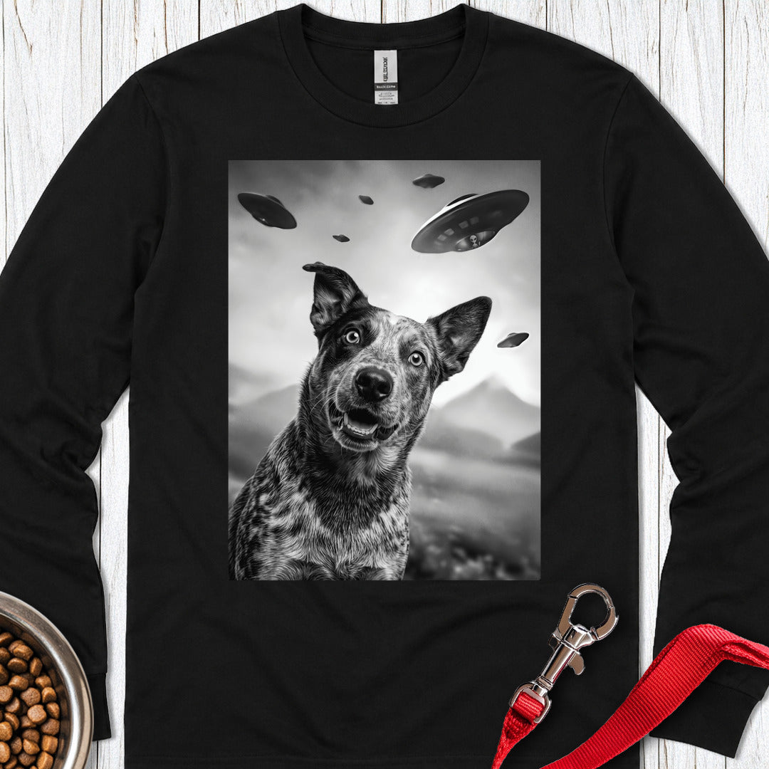 Blue Heeler Ufo Long Sleeve Shirt Gift For Dog Lover