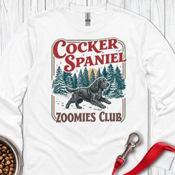 Black Cocker Spaniel Zoomies Club Long Sleeve Shirt Gift For Dog Lover