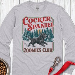 Black Cocker Spaniel Zoomies Club Long Sleeve Shirt Gift For Dog Lover