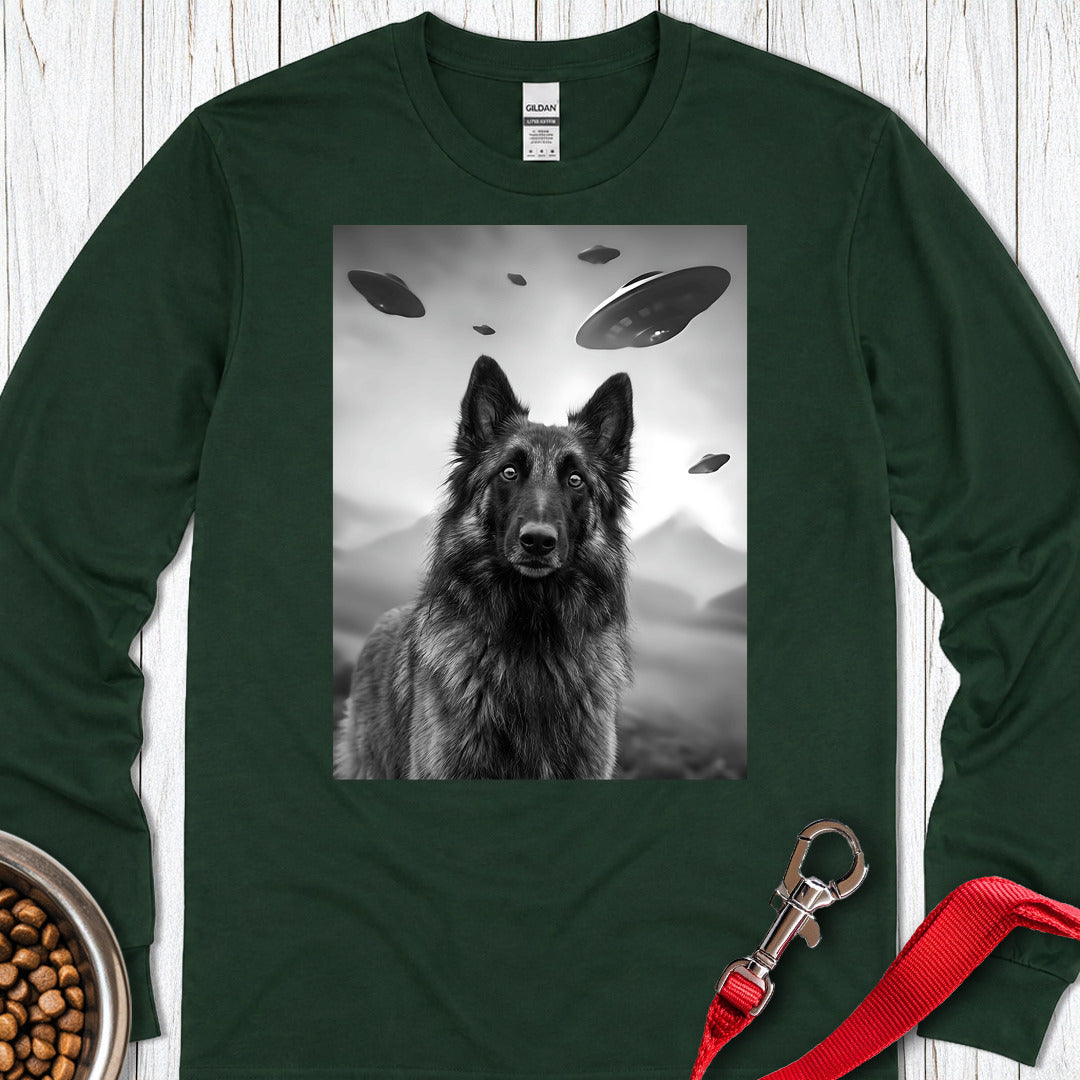 Belgian Tervuren Ufo Long Sleeve Shirt Gift For Dog Lover