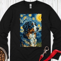 Bernese Mountain Dog Van Gogh Long Sleeve Shirt Gift For Dog Lover