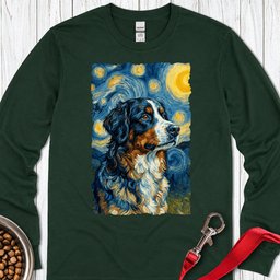 Bernese Mountain Dog Van Gogh Long Sleeve Shirt Gift For Dog Lover
