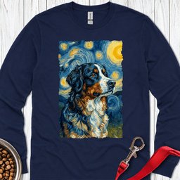 Bernese Mountain Dog Van Gogh Long Sleeve Shirt Gift For Dog Lover