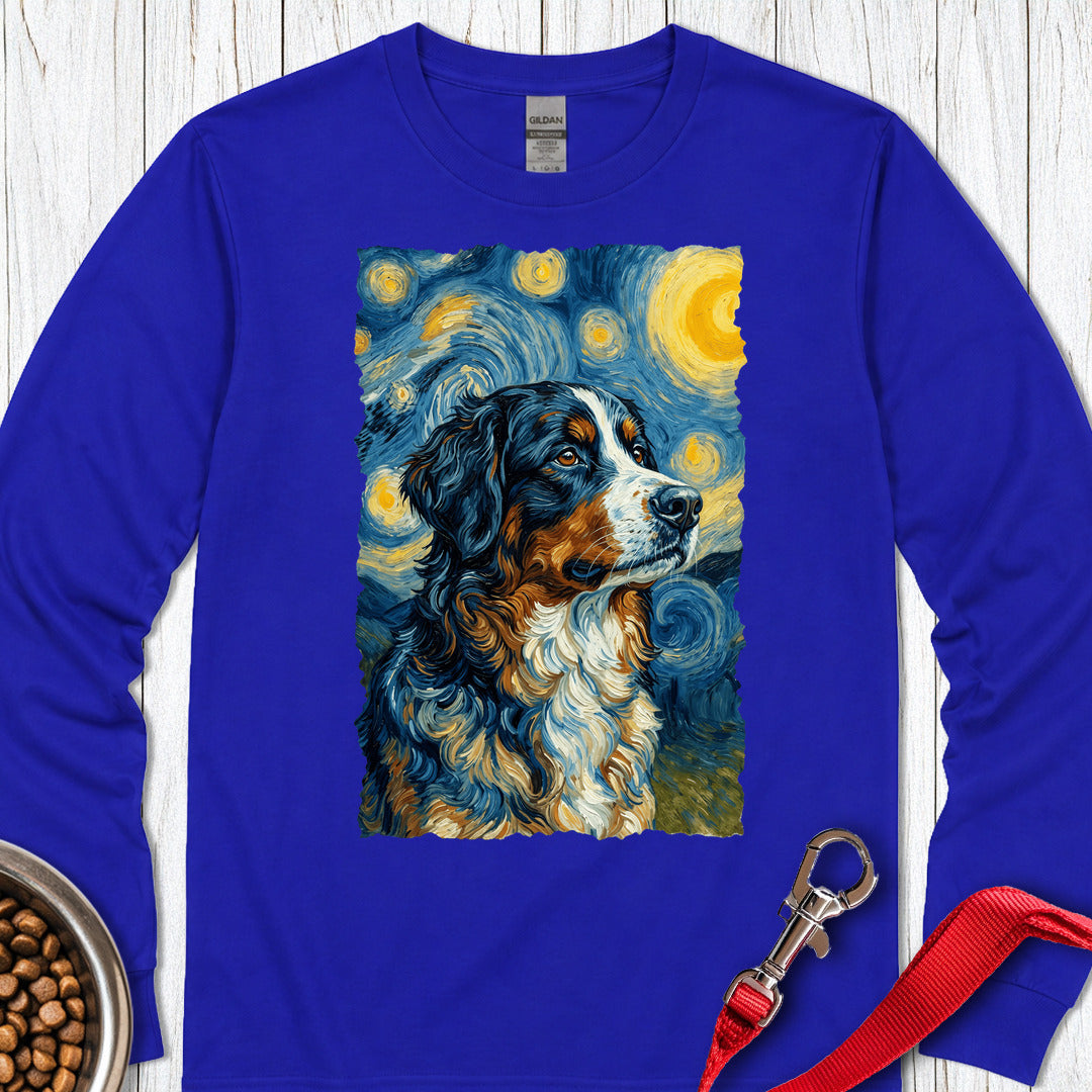 Bernese Mountain Dog Van Gogh Long Sleeve Shirt Gift For Dog Lover