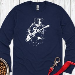 Border Collie Guitar Long Sleeve Shirt Gift For Dog Lover