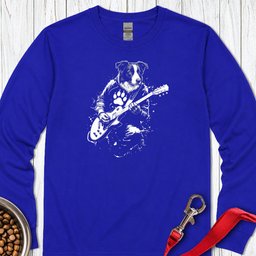 Border Collie Guitar Long Sleeve Shirt Gift For Dog Lover